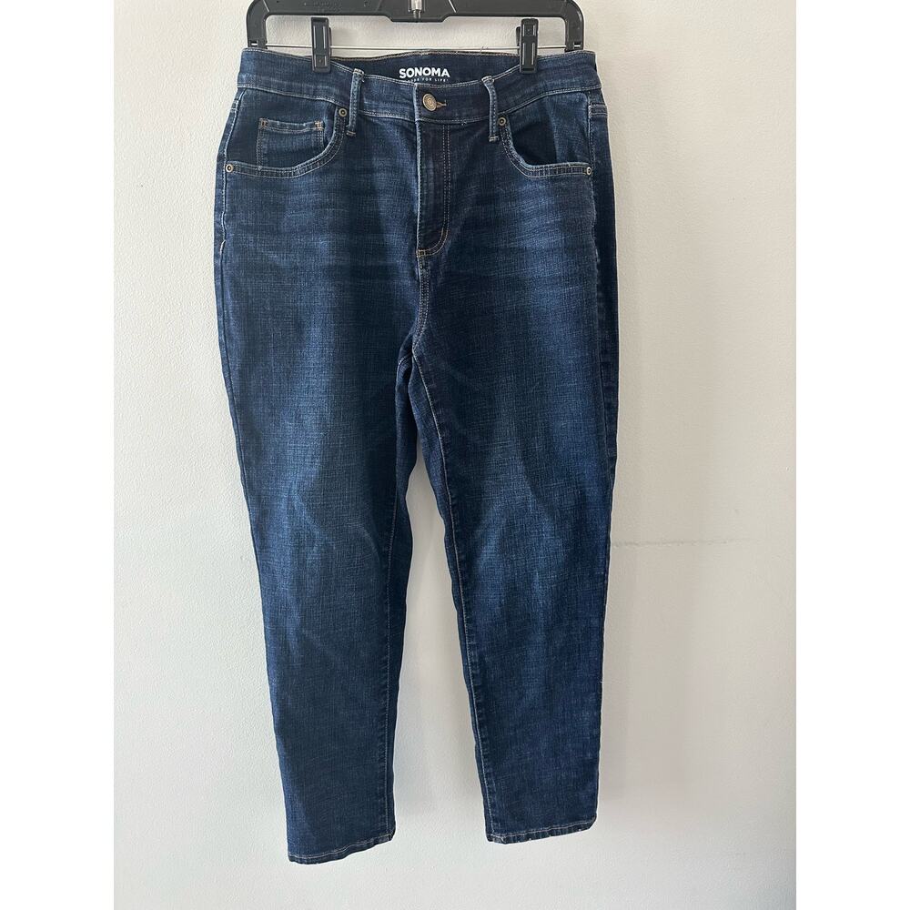 Sonoma Jeans Women's 8 Boyfriend Dark Wash Denim High Rise